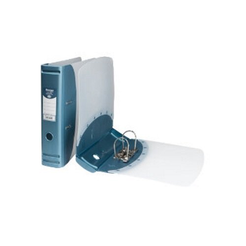 Hermes Lever Arch File Heavy Duty A4 78mm Capacity Metallic Blue 2 Rings, Spine Label, Finger Pull Ring & Eco-Friendly (832007)